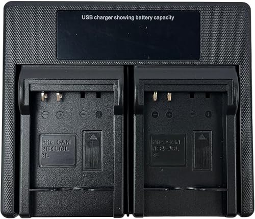 Miniatura 2 de Cargador de cámara dual USB LED para NB-6LH NB-6L NB-4L NB-8L CB-2LY, compatible con SX530 HS, S95, SX610 HS, SX280 HS, SX500 is, SX510 HS, SD750,