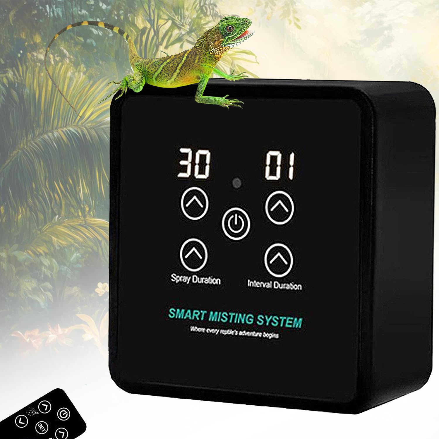 Reptilien Benebelungssystem Terrarium, Intelligentes Reptilien Luftbefeuchter mit Schlauch mit Timer und Sprühdüsen 360 ° Verstellbare, Vernebler Terrarium für Amphibien Pflanzen