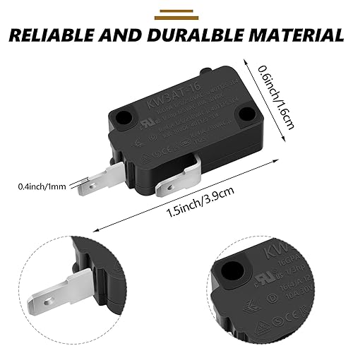 Miniatura 2 de 4 interruptores de puerta de horno de microondas KW3AT-16 piezas de repuesto compatibles con SZM-V16-FD-63 SZM-V16-FA-63 3B73362F PS3522738 16 A y