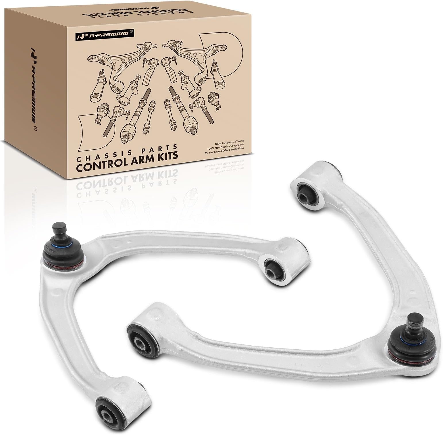 A-Premium2 x Front Upper Control Arm, with Ball Joint & Bushing, Compatible with Infiniti Q50 Q60 14-21, QX50 14-17, G37 08-13, EX35 08-12, EX37 13-13, Nissan 370Z 09-20