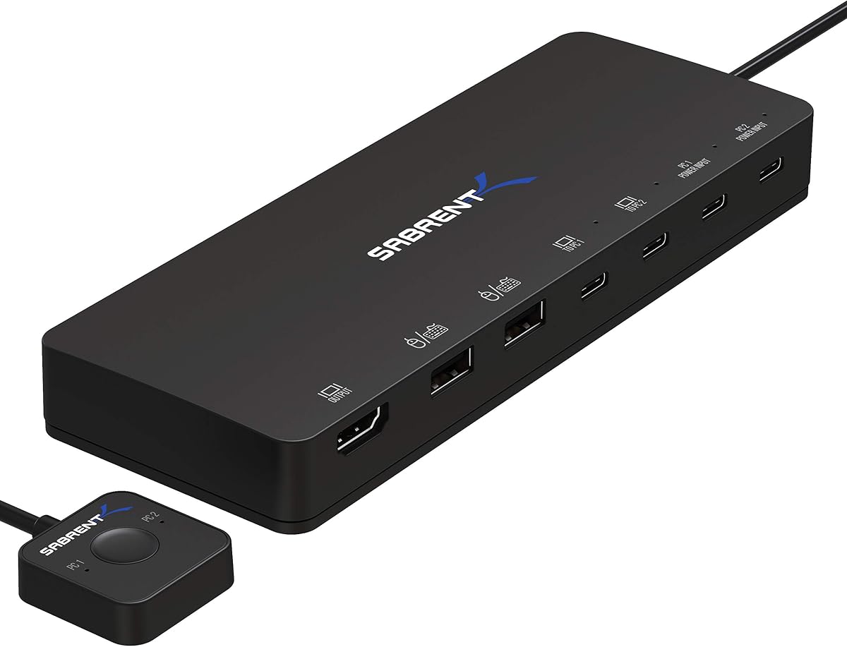 Conmutador KVM USB-C de 2 puertos, suministro de energía de 60 W (USB-KCPD) | Comparta periféricos USB-C entre 2 computadoras; carga PD de 60 W opcional