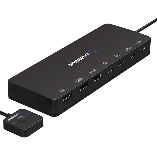 SABRENT 2-Port USB-C KVM Switch for Streamlined Dual-Laptop Productivity