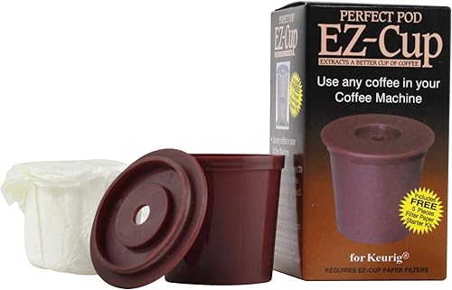 Perfect Pod EZ-Cup para cafeteras Keurig 1.0, cápsula de café K-Cup reutilizable de 1 corriente, filtro de café recargable