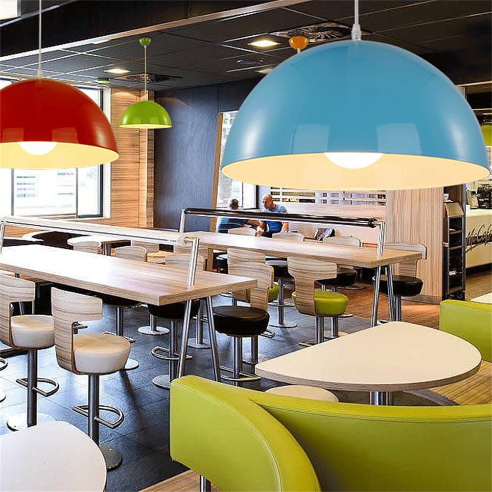 Nowoczesne żyrandole wiszące E26/27 Mid Century z kolorowym metalowym kloszem kluby i restauracje Lampa sufitowa do jadalni, barów i klubów