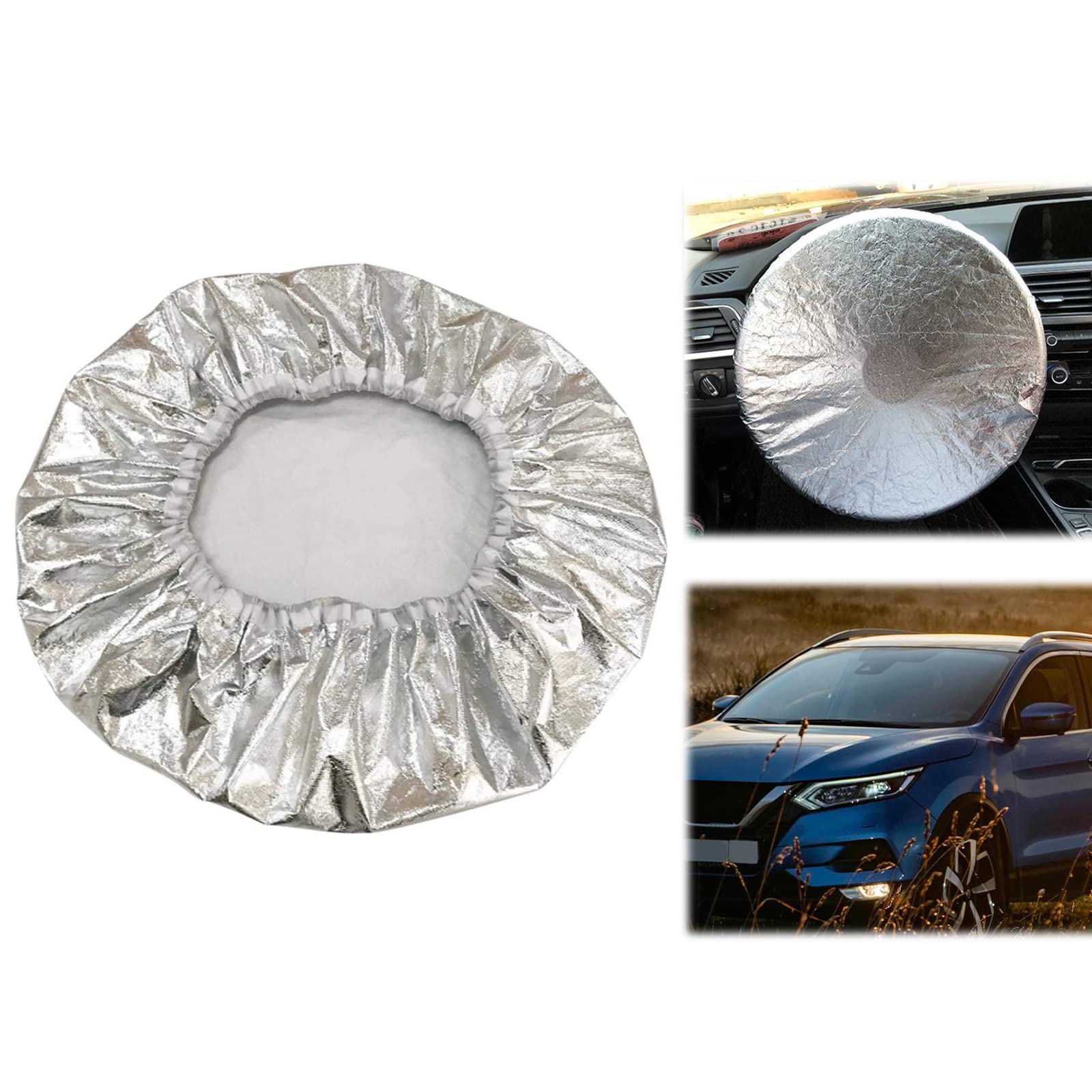 Auto Lenkradhülle Hitzeschutz,Lenkrad Sonnenschutz Abdeckung,Lenkrad Sonnenschutz Auto, Sonnenblende für Lenkrad,SonnenschutzhüLle für Auto,Auto Sonnenschutz für Lenkrad (Durchmesser 50 cm)