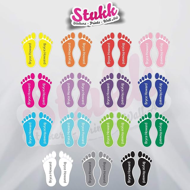 Personalised Name Labels Shoe Stickers Kids School Tags Waterproof Stick On Feet