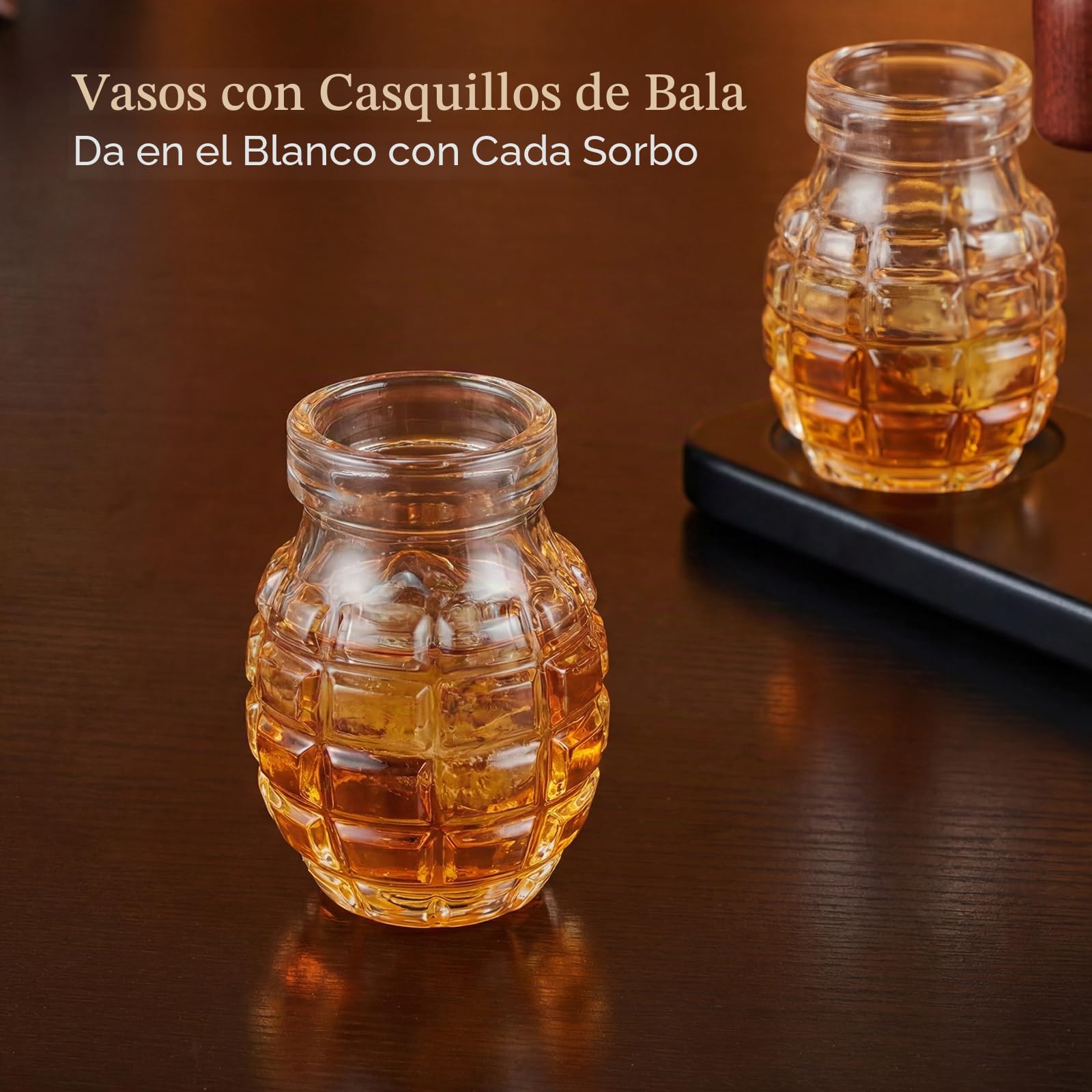 Regalos para hombres Papá, Kollea Whisky decantador set-Edición Limitada, licor decantador con bala vaso de chupito, gran regalo de cumpleaños para él-marido, regalo militar para el bar de casa