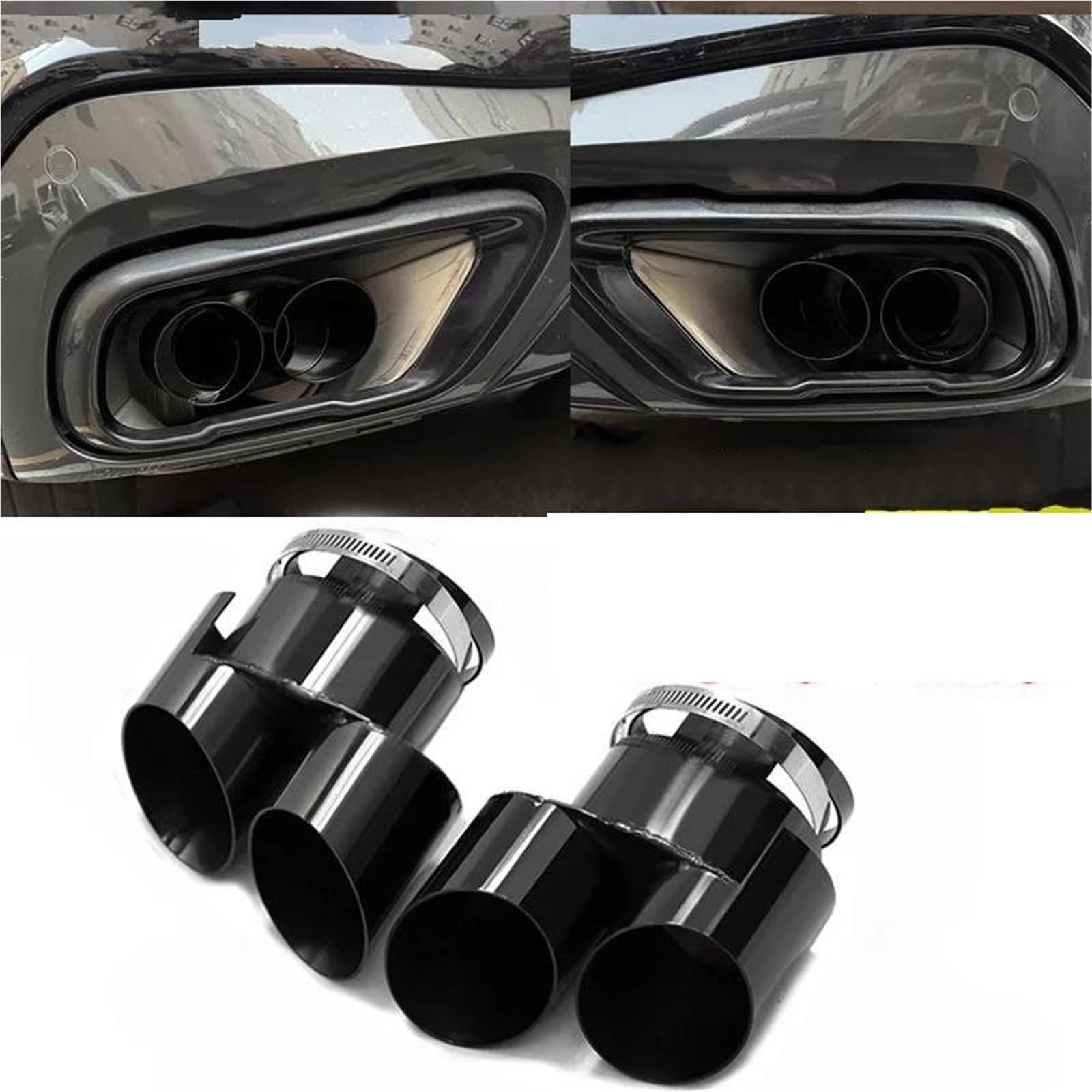 Akcesoria Stylizacja Dla BMW X5 G05 X6 G06 Wydech Rury Wydechowej Wysokiej Klasy Podwójny Wylot Ze Stali Nierdzewnej Układ Wydechowy Rury Wydechowej(Nero)