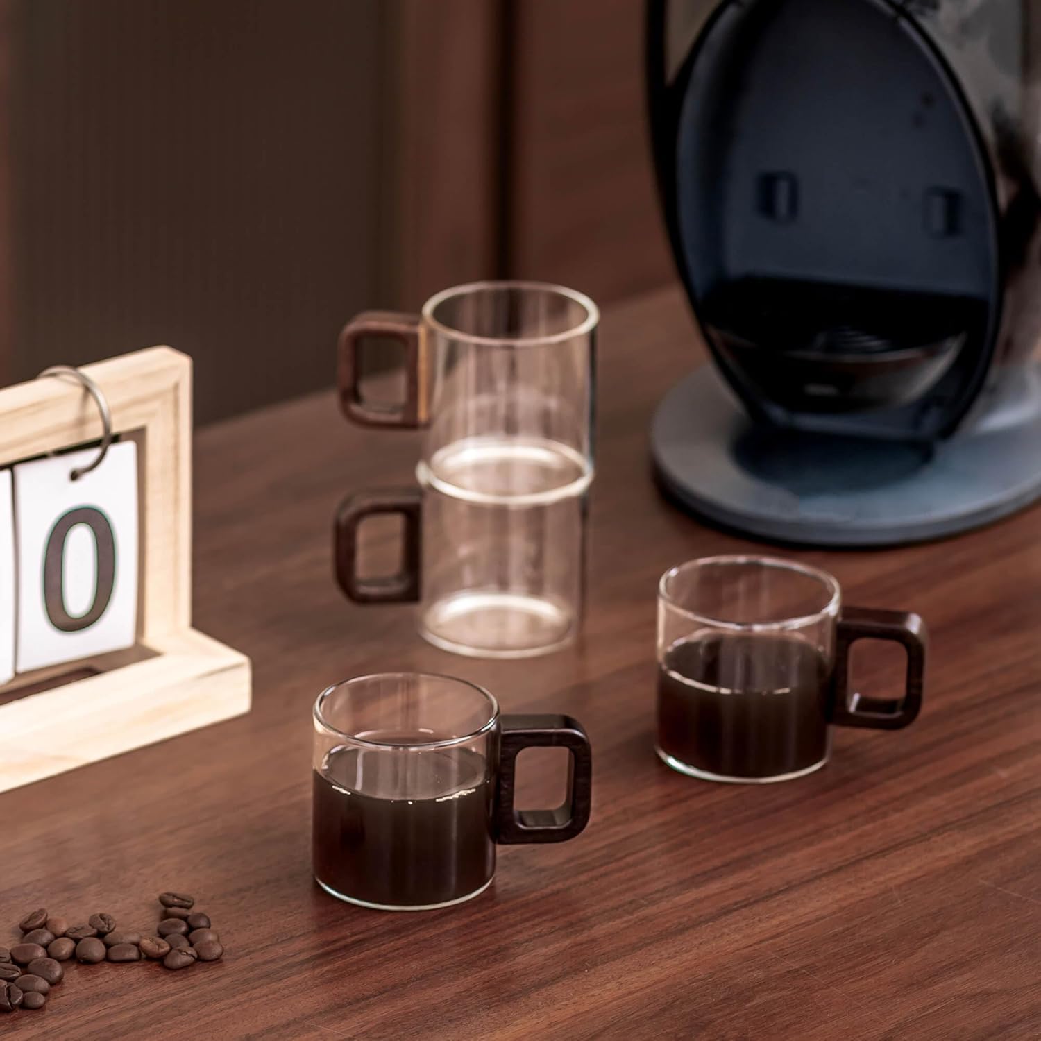 Espresso Cups Set of 4, 4 oz Espresso Cups, Espresso Shot Glasses with Handle for Coffee or Tea (Clear) - Image 5