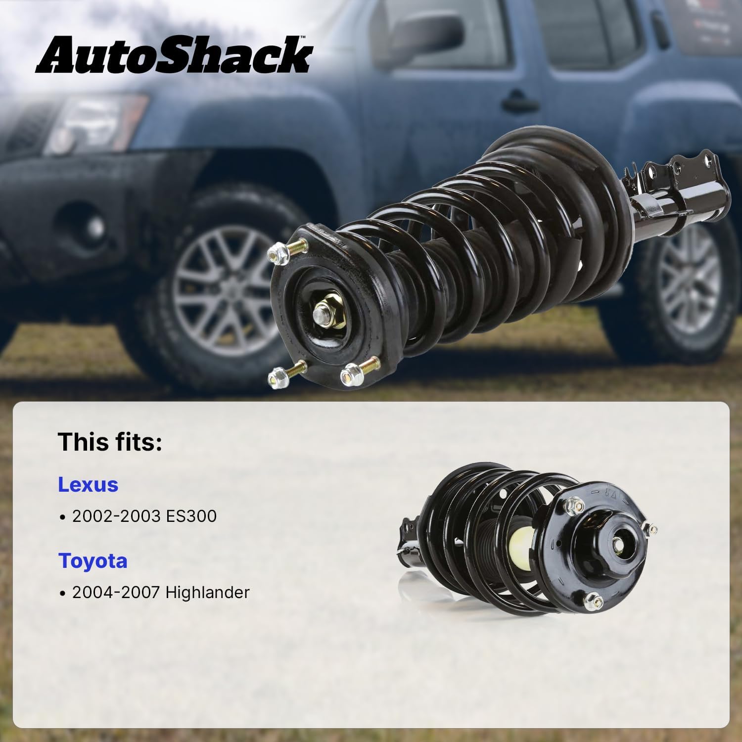 AutoShack Rear Complete Strut & Coil Spring Assembly - Driver Side for Toyota & Lexus, Camry 2002-2003 ES300 2002-2003, FWD L4 2.4L V6 3.0L