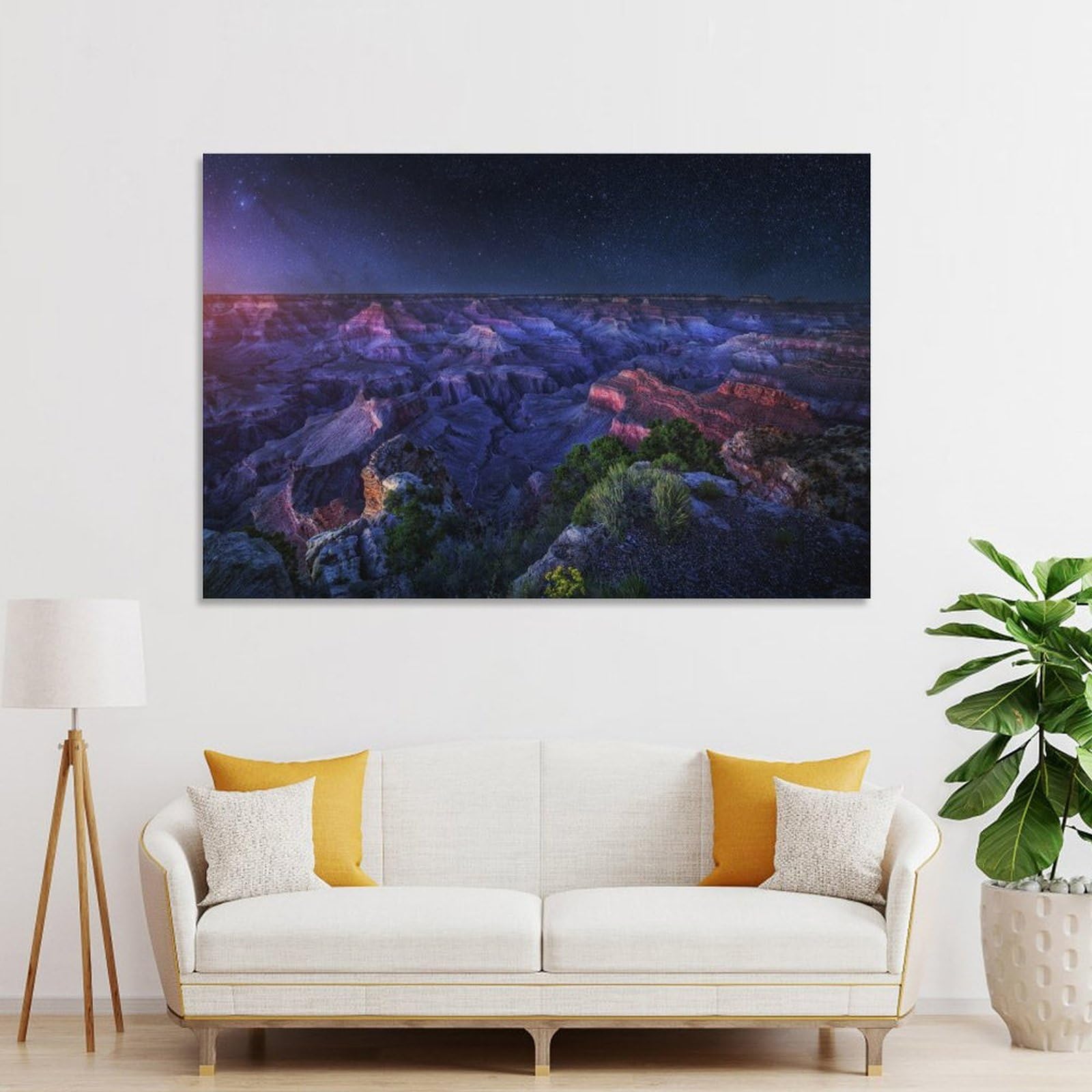 Junmoney Grand Canyon Night Home Decor Wall Art 08x12inch(20x30cm), for Gallery Wall Layouts in Home Or Office, A Versatile Canvas Print for Layering