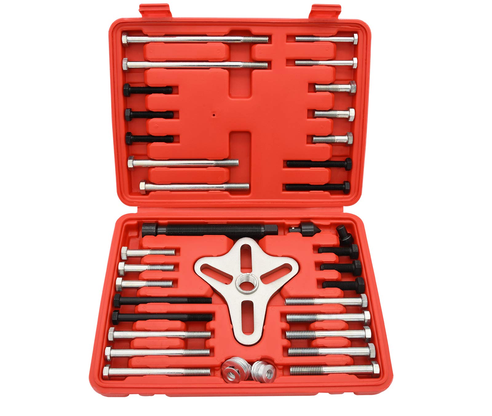 Harmonic Balancer Puller Tool Kit - Flywheel Puller, Crankshaft Pulley Removal, Steering Wheel Pulling Set(46 Piece)