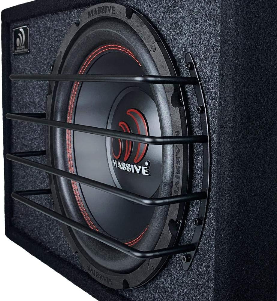 Massive Audio GRILL12 12-Inch Subwoofer Grill | Deep-Set Anodized Steel Protective Cover - Heavy-Duty Mesh Guard for Car Audio Subs – Universal 12" Speaker Protection