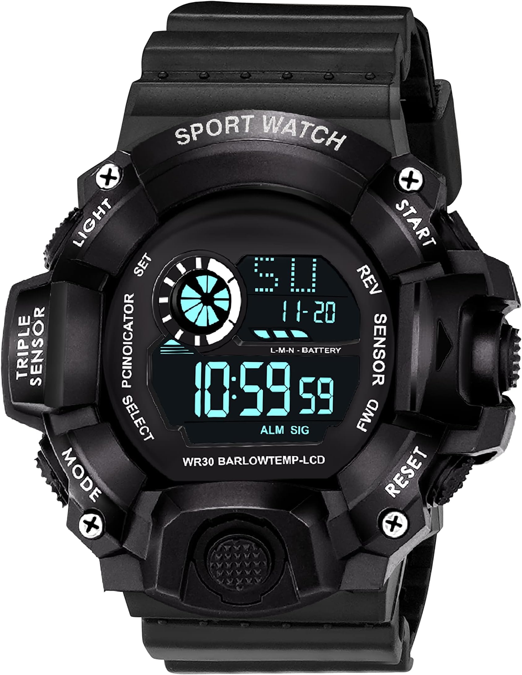 Multi Functional Sports Digital Multicolor Dial Men's Watch