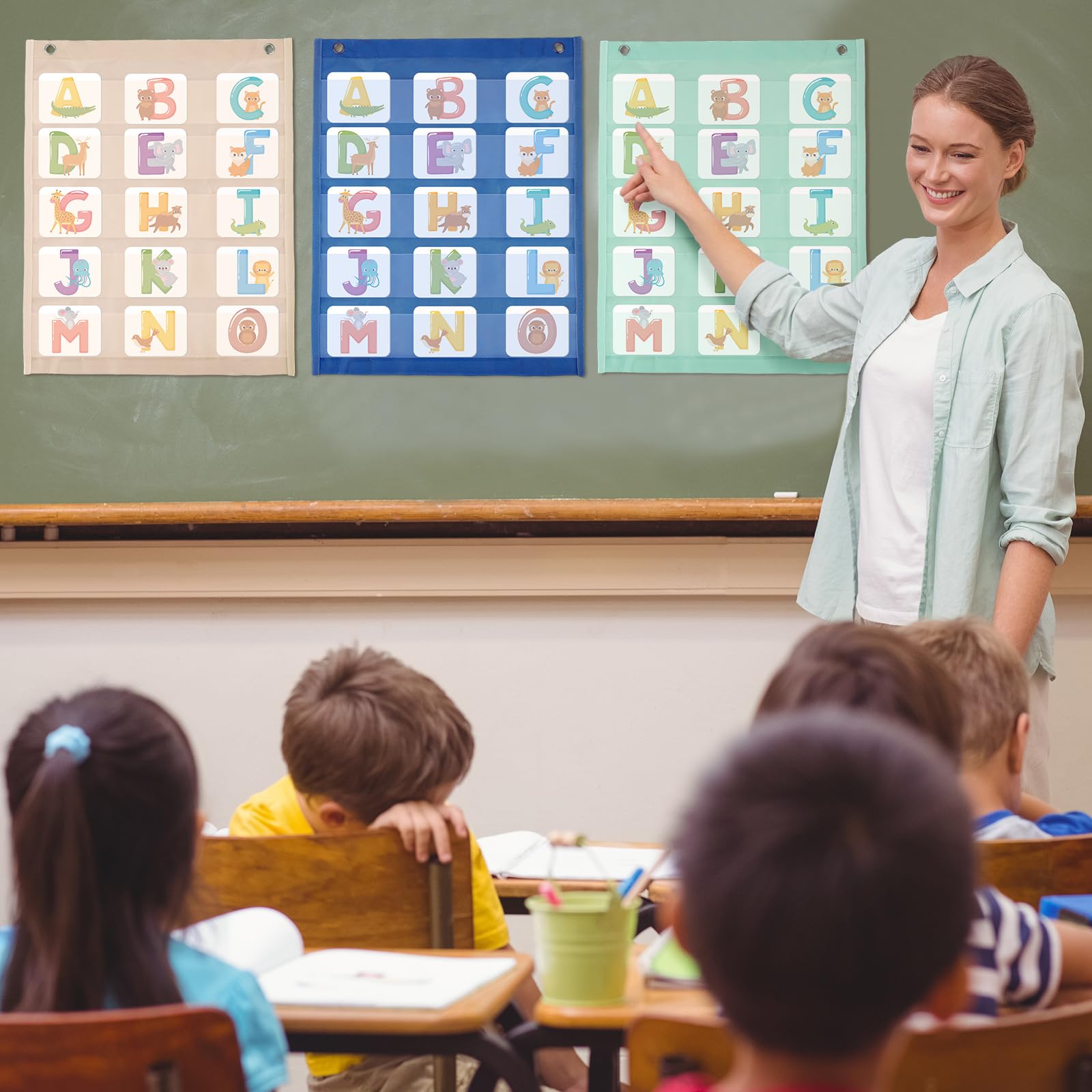 Qilery 6 Pcs Classroom Magnetic Pocket Chart Squares Kid Teacher Small...