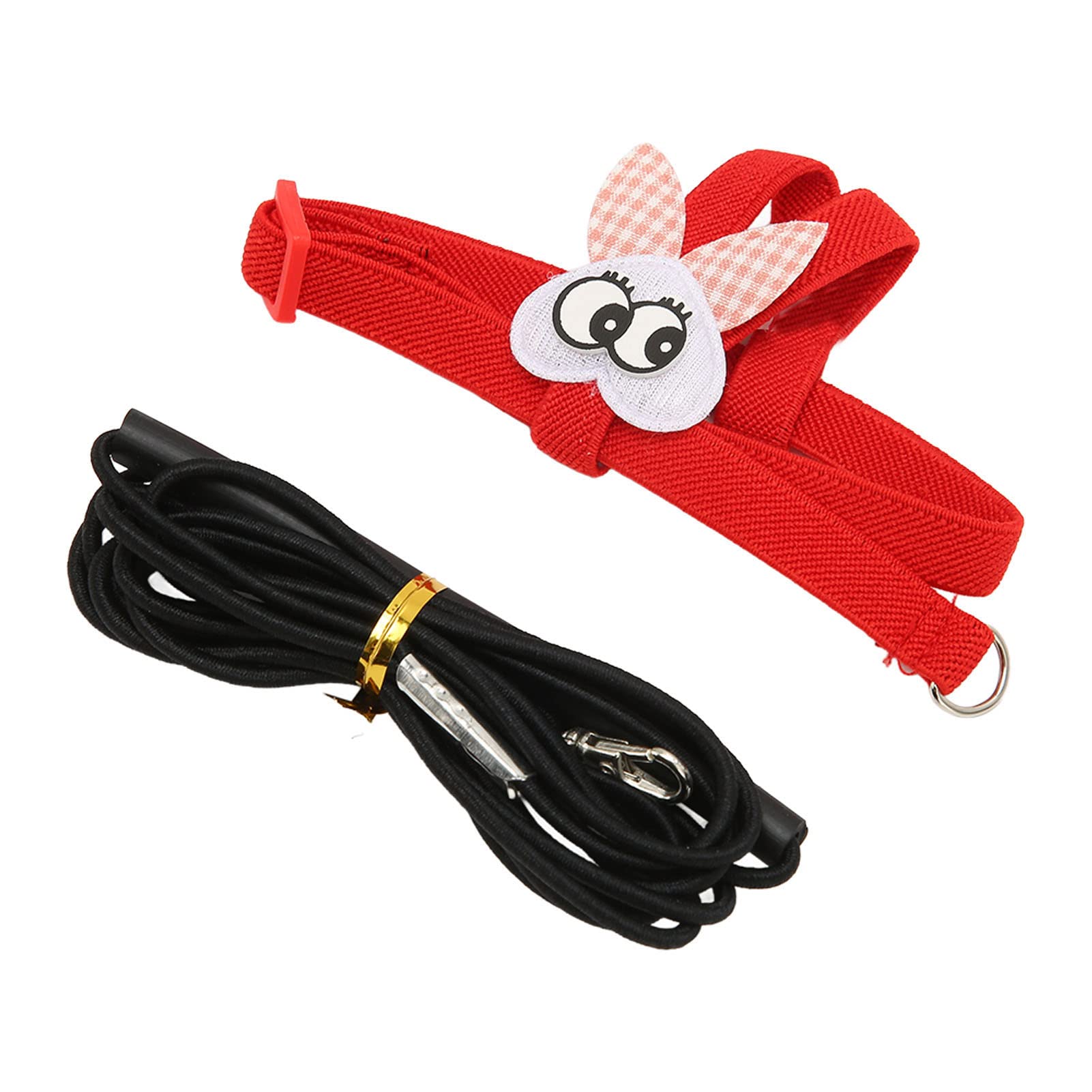 Gavigain Adjustable Bird Harness, Soft Elastic Material, 360° Rotating Alloy Buckle, Feather Safe Leash, for Parrot and Small Bird Training, Outdoor Walks (25.5cm)