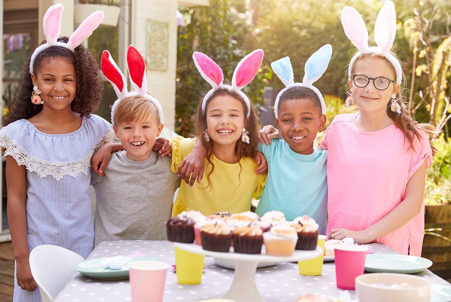 Easter Beaded Earrings for Women Boho Hypoallergenic Handmade Bunny Dangling Earrings Rainbow Egg Dangle Earrings Cute Pom Pom Pearl Beads Rabbit Easter Jewelry - Image 6