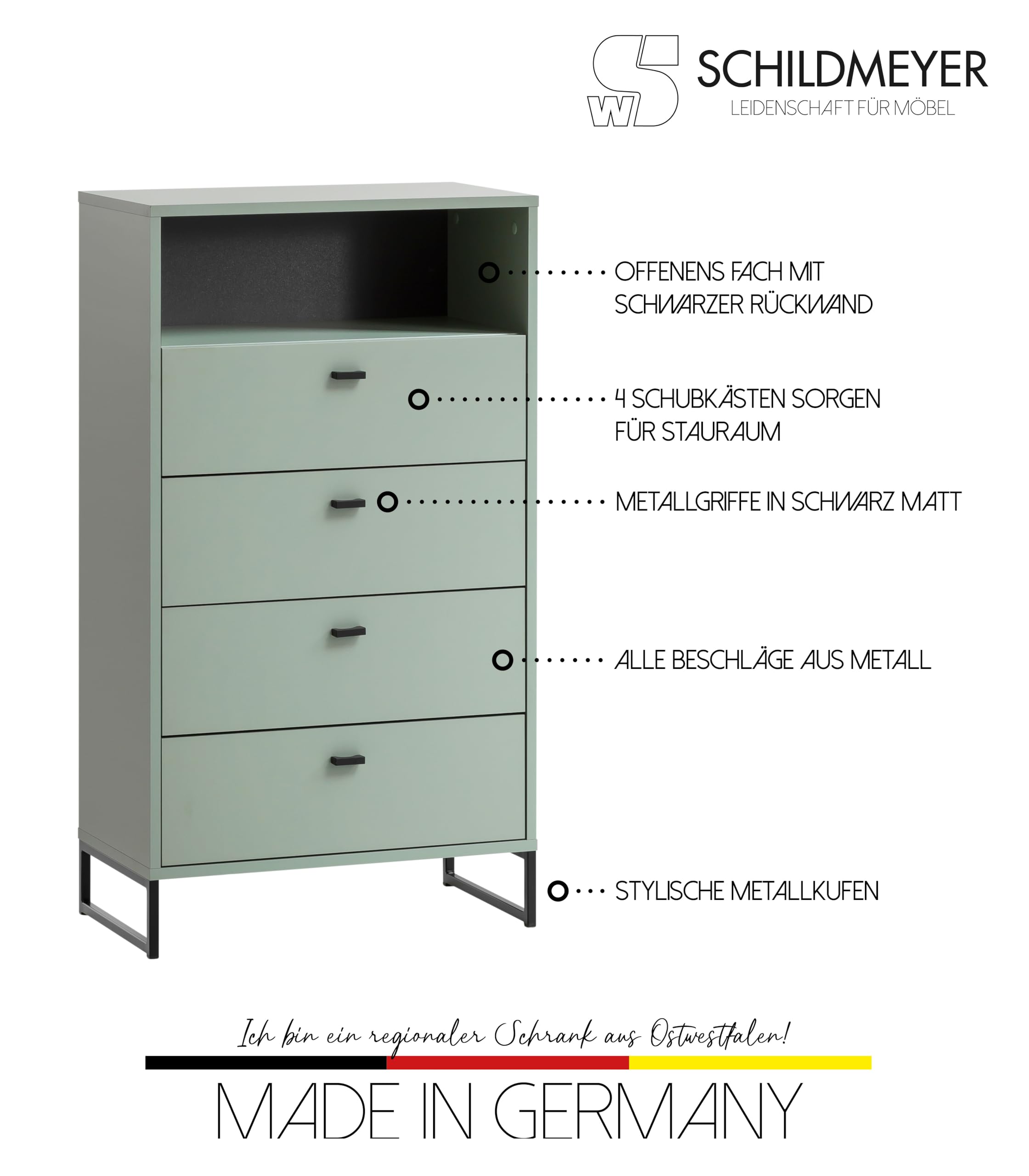 Schildmeyer Janne Highboard 60 Pistazie