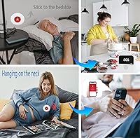 Vista 4 de Sistema de botón de llamada WiFi para cuidador, alerta de aplicación inteligente, botón de llamada de emergencia, alerta de ayuda personal en casa