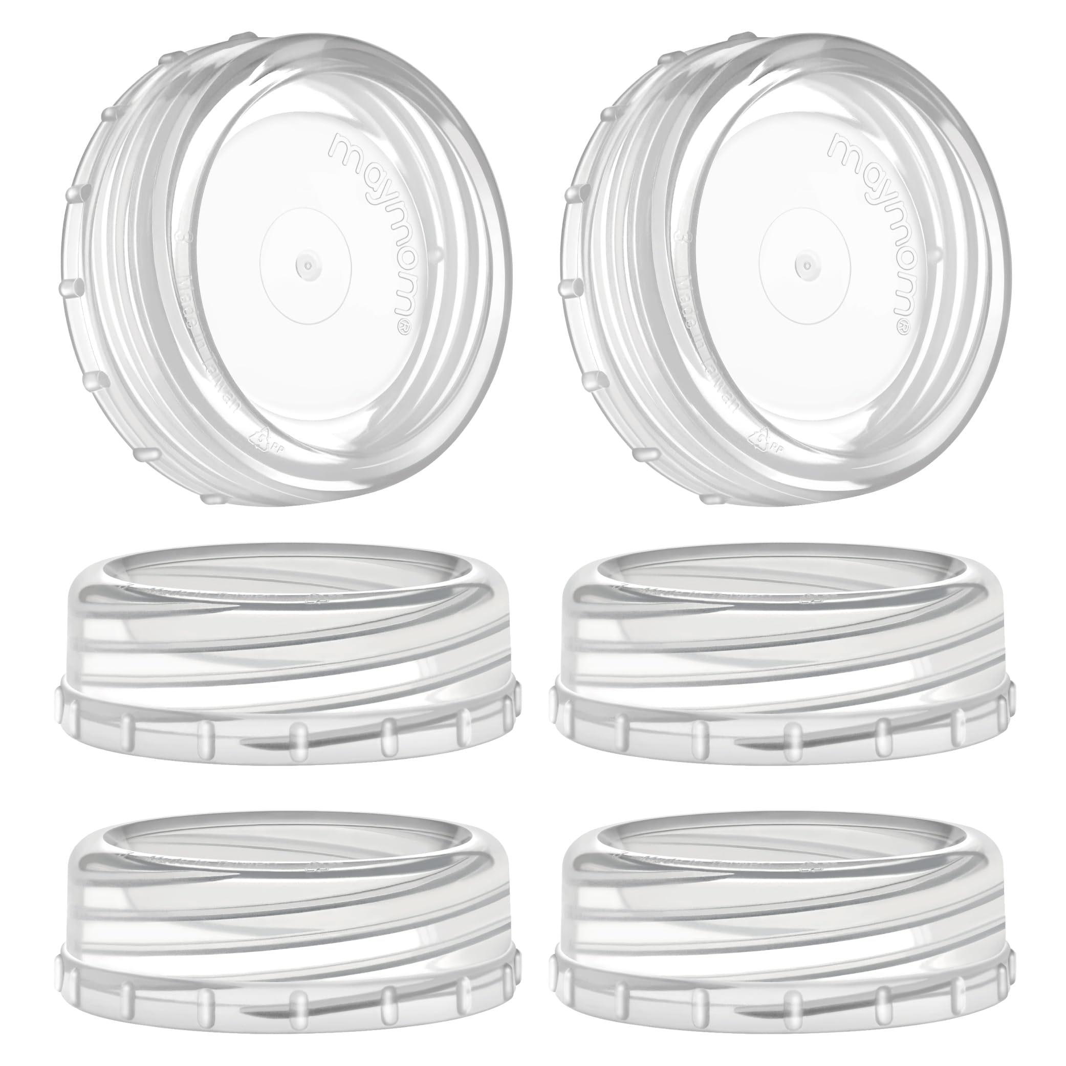 Maymom Travel Bottle Caps, Replacement Bottle Lids Compatible with Philips Avent Natural &amp; Anti-Colic Bottles (PP &amp; Glass) and Selected Maymom Bottles (Transparent)