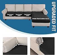 Vista 495 de H.VERSAILTEX 2025 New Sectional Couch Covers 8 Pieces Stretch Sofa Covers for Sectional Sofa Set Separate L Shaped Couch Cover for Both Left/Right