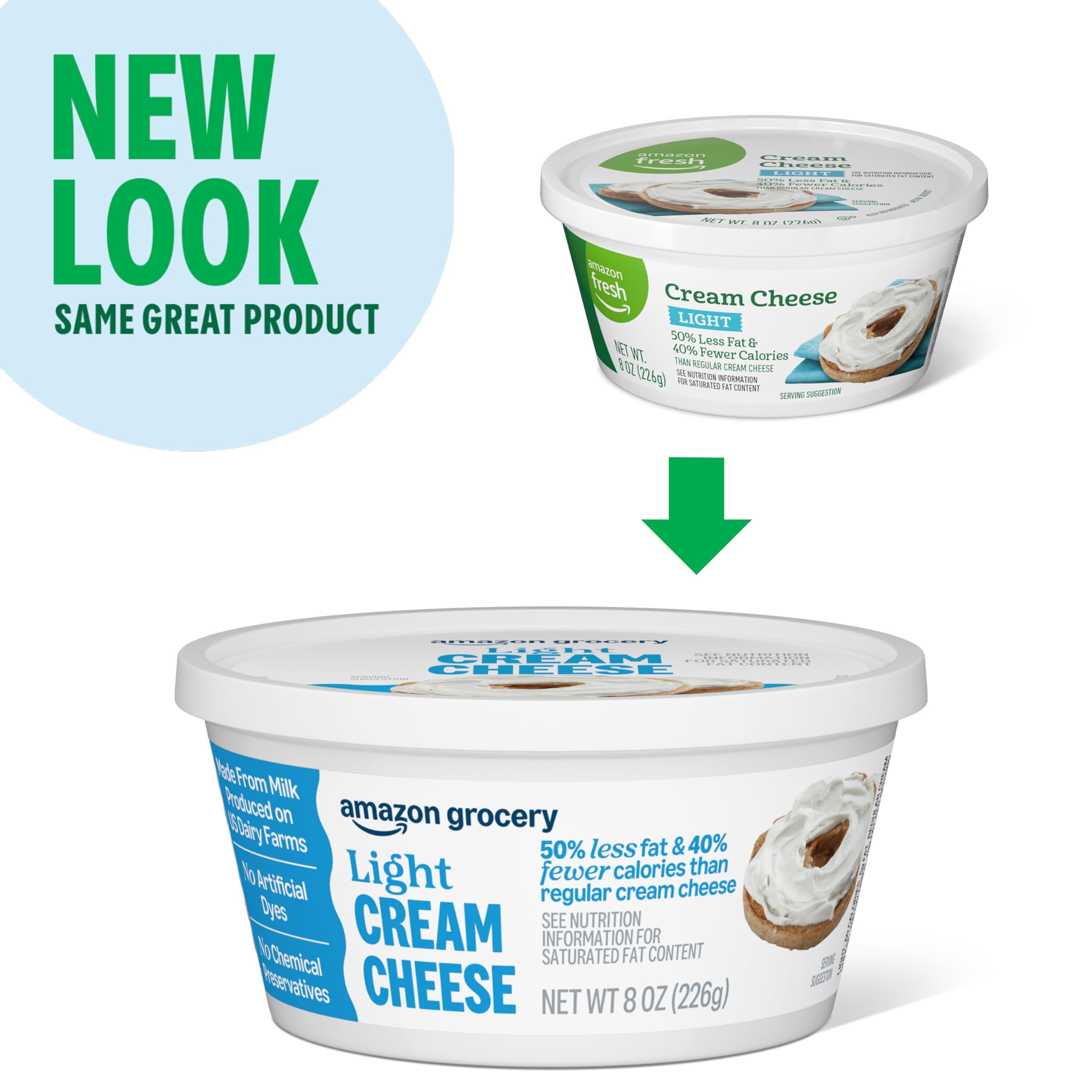 Amazon Grocery Light Cream Cheese 8 Oz Previously Amazon Fresh Packaging May Vary — view 4