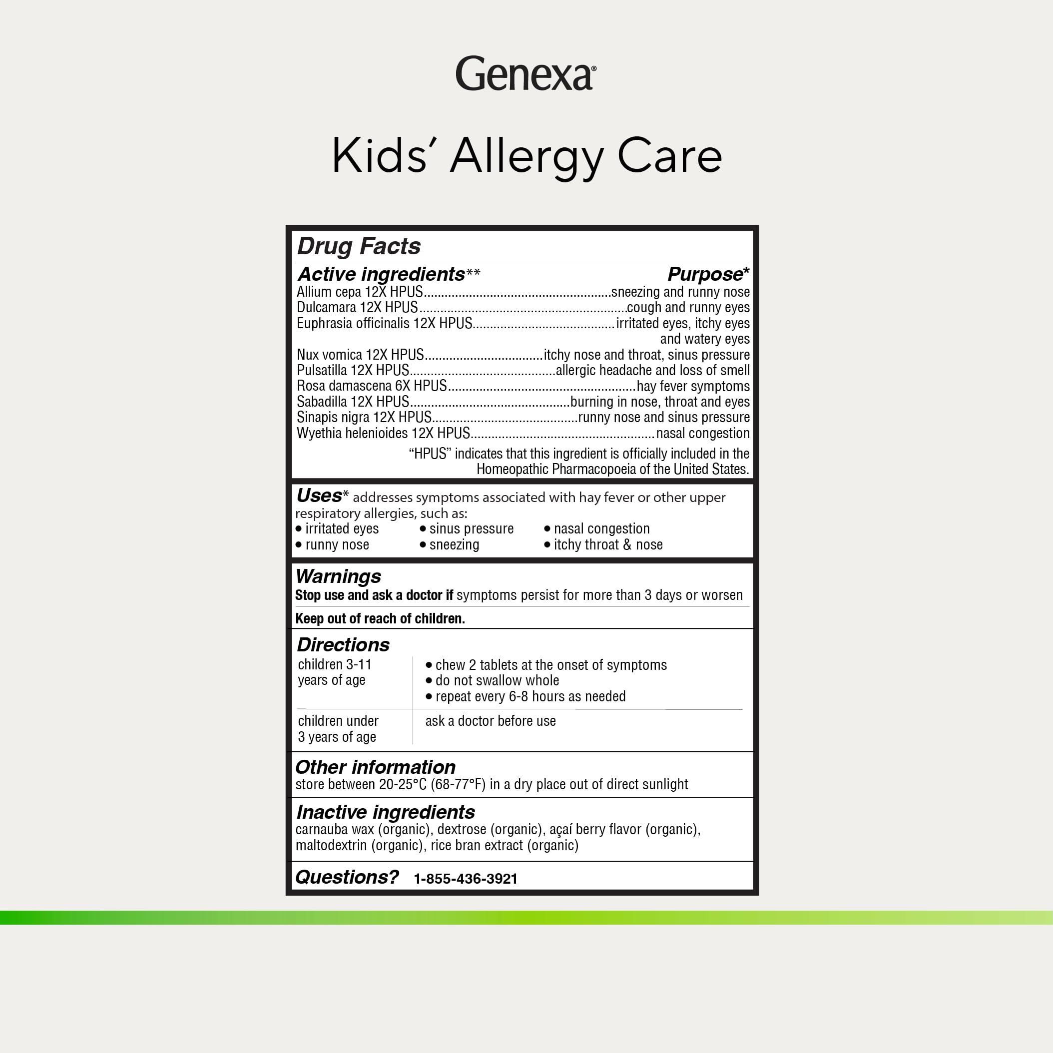 Genexa Kids Allergy Relief, Drug Free & Made Clean, 60 Chewable Tablets — Amazon image 8
