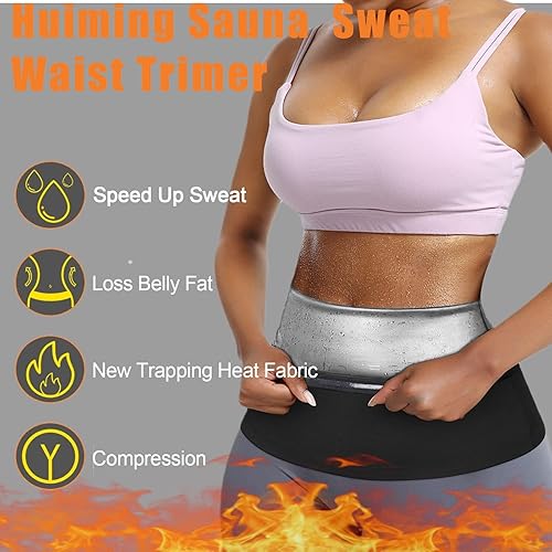 Miniatura 7 de huiming Traje de sauna reductor de cintura para mujer, cinturón de entrenamiento de cintura, cinturón adelgazante de sauna para mujer, talla grande
