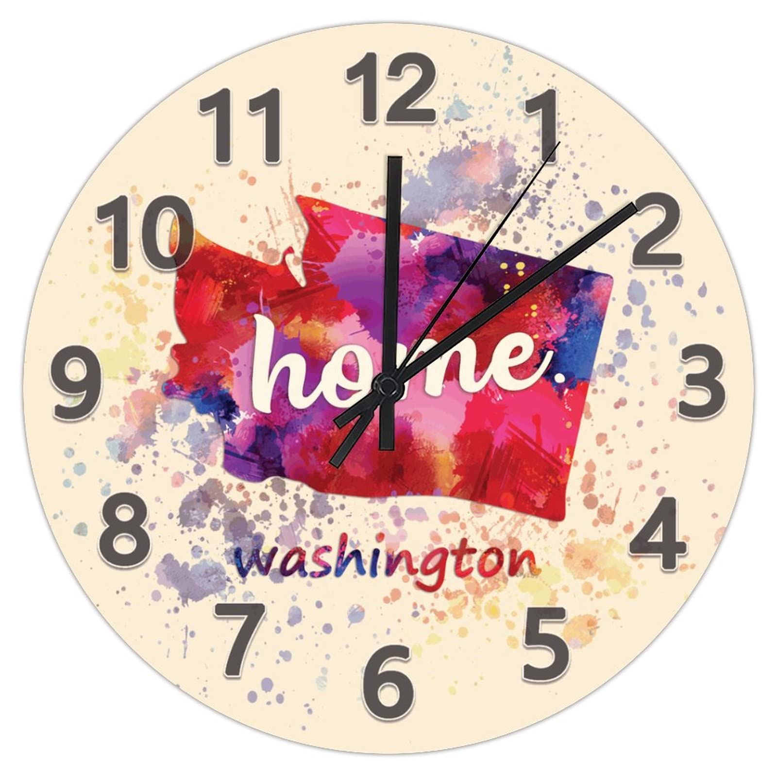 Horloge murale ronde PVC multicolore décoration murale unique
