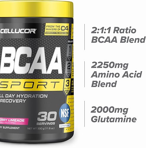 Miniatura 3 de Cellucor BCAA Sport BCAA - Bebida deportiva en polvo para hidratación y recuperación lima de cereza 30 porciones