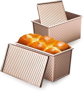 Brotbackform mit Deckel 2er Set, 450g Toastbrotform Kastenform Antihaft