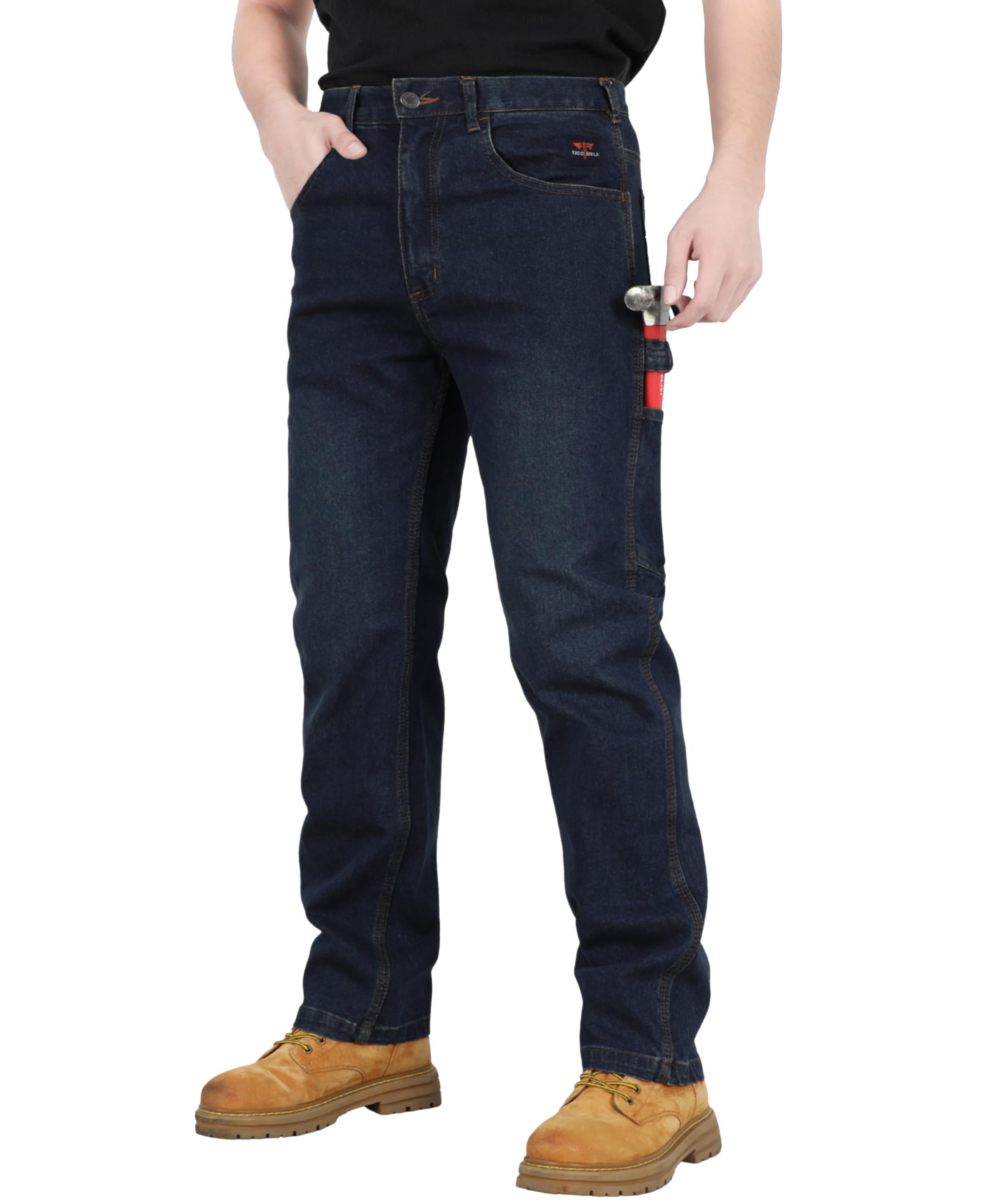 TICOMELA FR Pants for Men Flame Resistant Carpenter 100% Cotton Pre-Washed Fire Retardant Jeans
