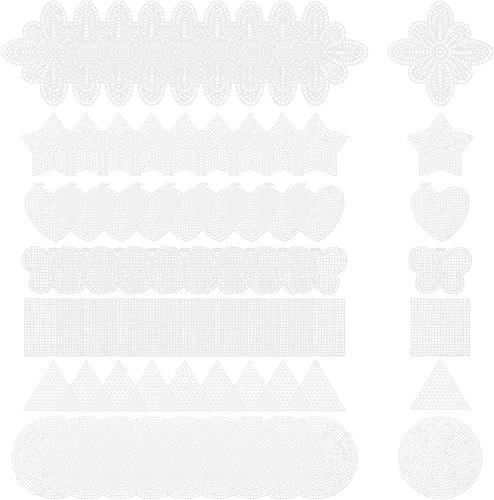 EXCEART 70 hojas de malla de plástico, material de bordado para proyectos de punto de cruz, lona de plástico duradera con bordes lisos para