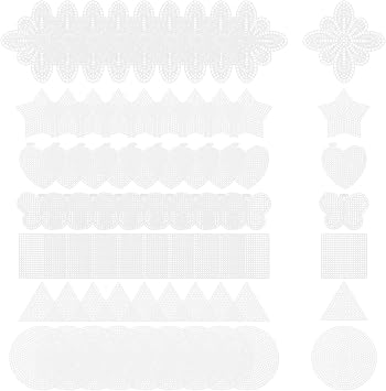 70Sheets Plastic Mesh Sheet DIY Embroidery Material for Cross-Stitch Projects Durable Plastic Canvas with Smooth Edges for Adults Crafting