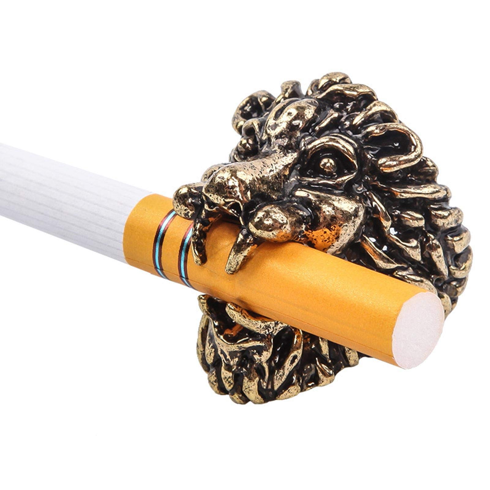 Banane Cigarette Holder Ring Finger Holder Ring Lion Head Finger Ring Cigarette Holder Cigarette Holder Smoke Ring for Women and Men (0.71 Inches / 0.75 Inches) Fashion