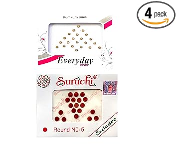 MK Combo of Suruchi Round Bindi Size 5 Maroon 12 Pack & Diamond Bindi Size 5 6 Pack for Women/Girls
