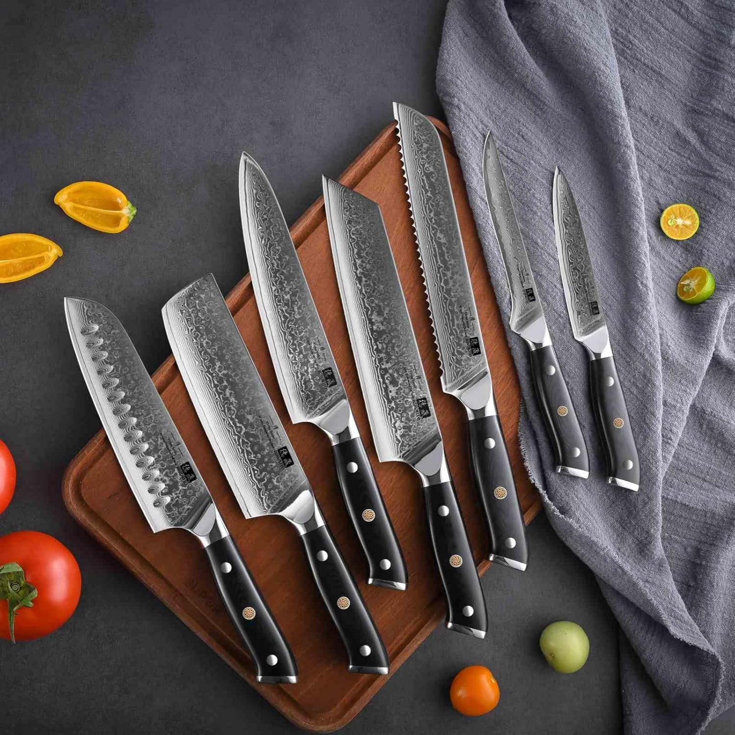 Chef Knife 8 Inch, Japanese Damascus Kitchen Knife Stainless Steel Cladding, Professional Ultra-Sharp Home Utility Knife with G10 Handle Gift Box (Chef Knife)