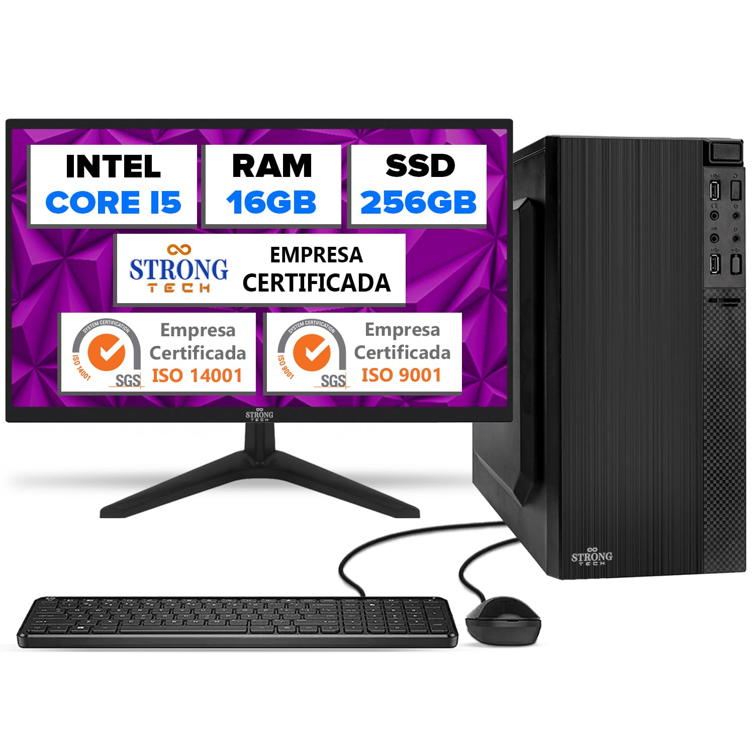Computador Completo Intel Core i5 16GB SSD 256GB Monitor 17