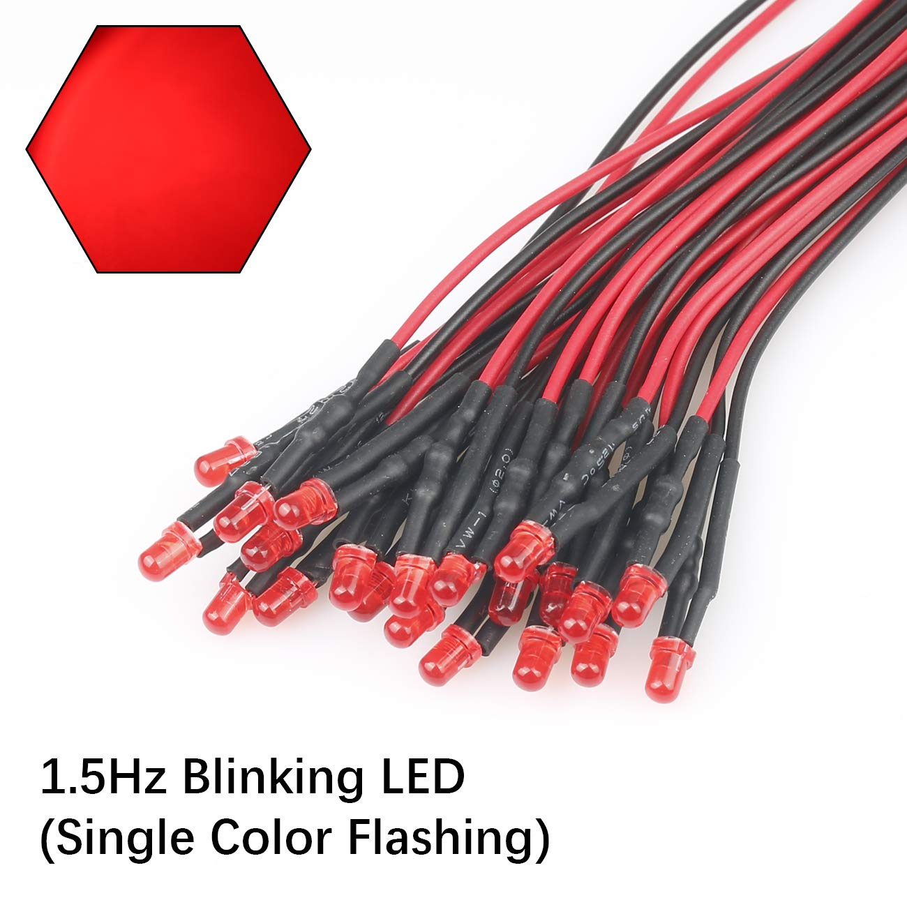 Blinking Or Flashing Pre-Wired LEDs - Diffused, 3-12 Volt DC, Perfect For Models, Crafts, And Electronics Projects
