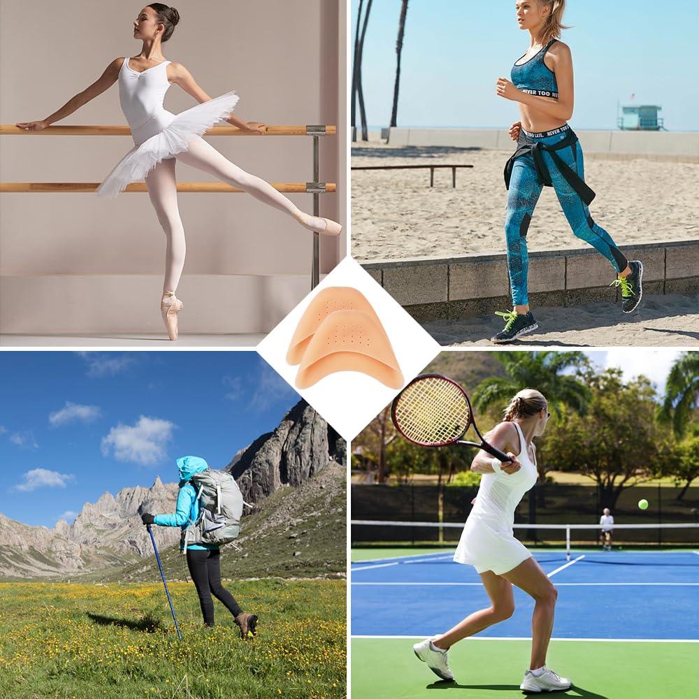 2 Pares Protectores Dedos Pies, Caps Ballet Pointe suave, Protector de Dedo de Ballet, Protectores Dedos Pies Silicona, Protector Dedos Pies Espuma De Ballet, Protectores De Dedos Para Tacones Alto