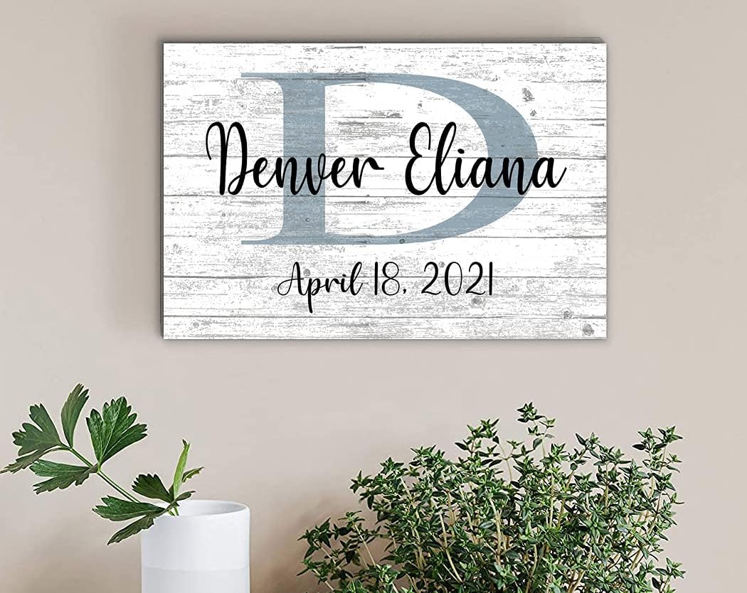 Broad Bay Personalized Child's Name Sign Monogram Bedroom Decoration Nursery Décor or Kids Bedroom Decoration (Blue)