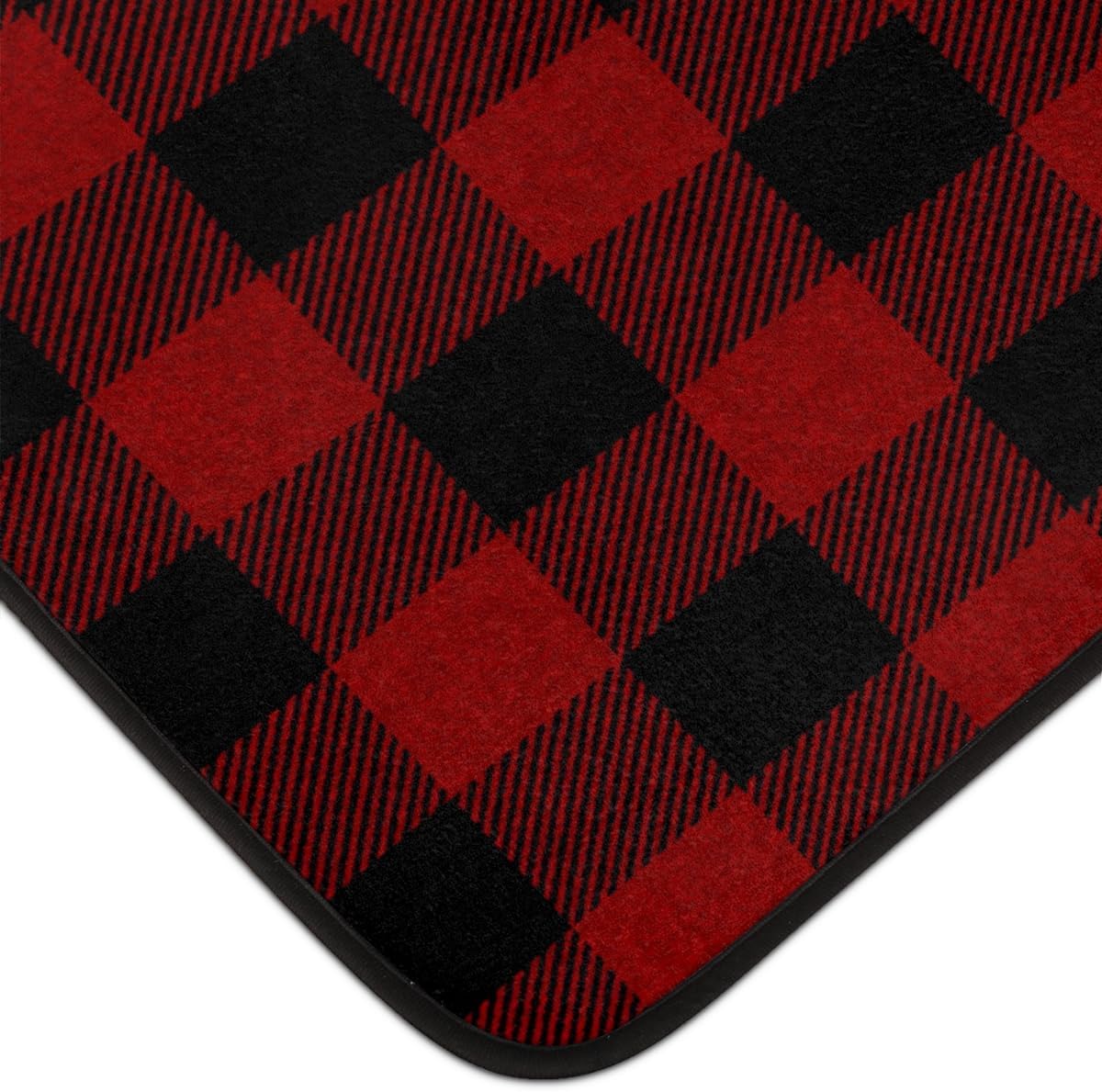 Tavisto Red Black Buffalo Plaid Area Rug 4x6 Machine Washable Rug Ultra Soft Foldable Area Rugs with Non-Slip Backing for Office Living Room Bedroom