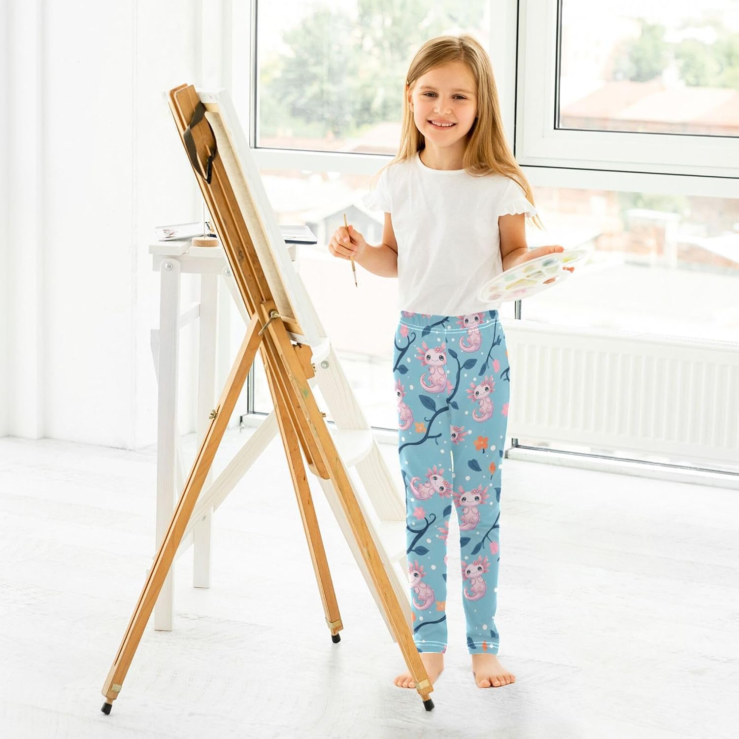 Girls Leggings Yoga Pants Tights Trousers for Kids Christmas Cat Polka Dot..
