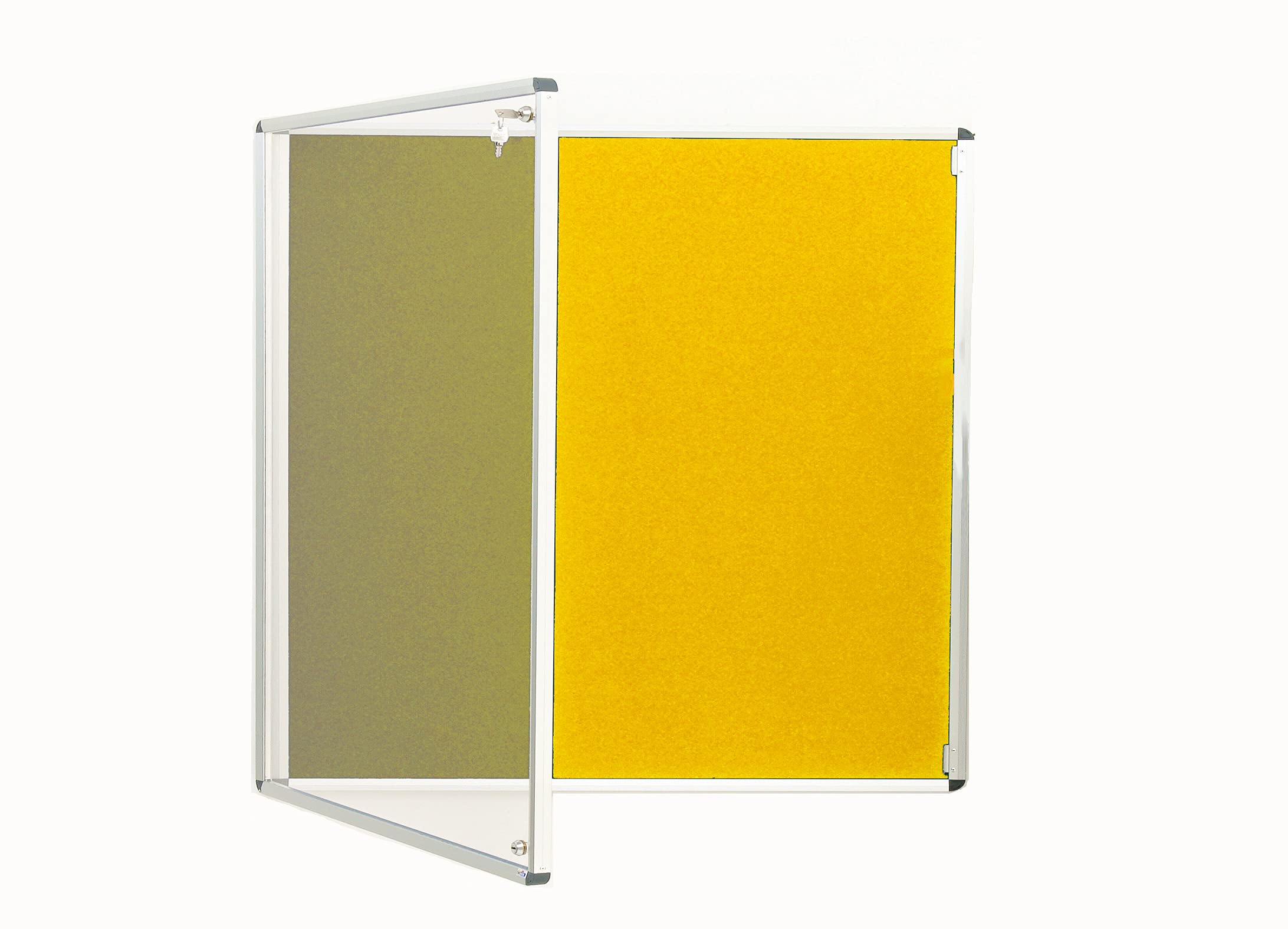 Yellow Fully Fire Retardant Lockable Notice Board [2 Locks] - Tamperproof Display Board [14 Colours] [6 Sizes]