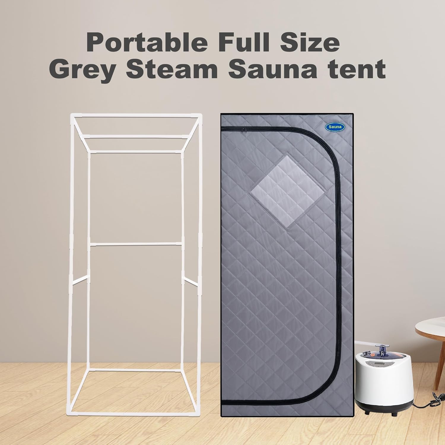 Portable Steam Sauna, Portable Sauna Box for Home, Personal Sauna Tent with 9 Levels Heat, 2.2L/1000W Steamer, Folding Chair, Remote Control, 29.1" x 29.1" x 66.5"