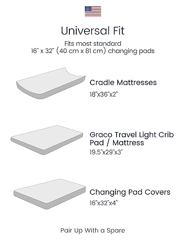 Miniatura 4 de TotAha Fundas elásticas de alta calidad para cambiador (paquete de 2), hipoalergénicas, cómodas y sedosas, suaves como la mantequilla, efecto