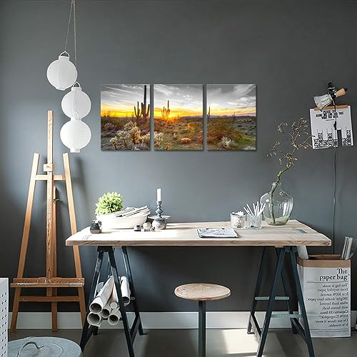 Miniatura 5 de sechars Lienzo de Arizona para pared, diseño de paisaje del desierto de Arizona, pintura de cactus del suroeste para decoración de sala de estar y