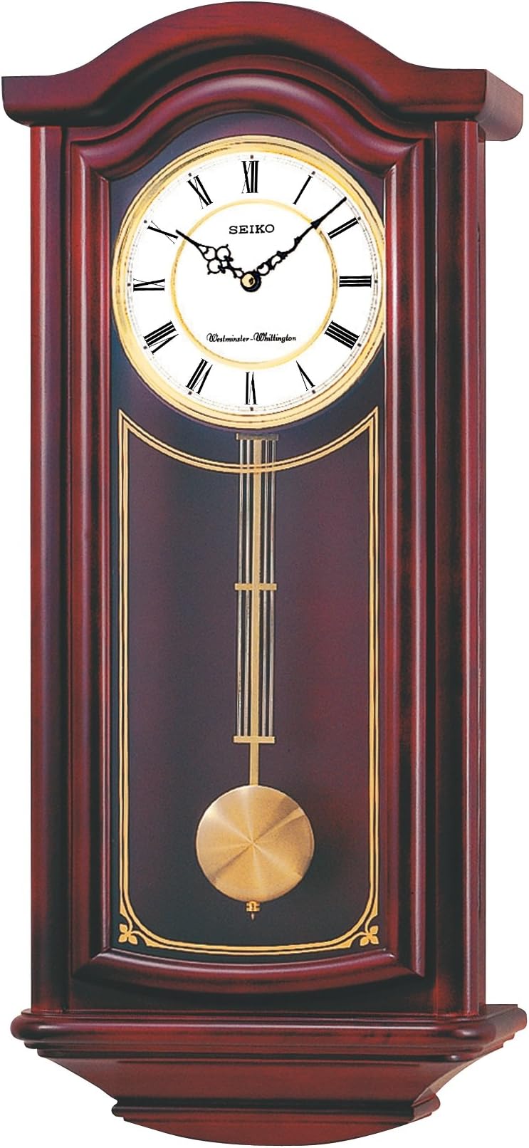 Seiko Mahogany Wall Clock with Pendulum