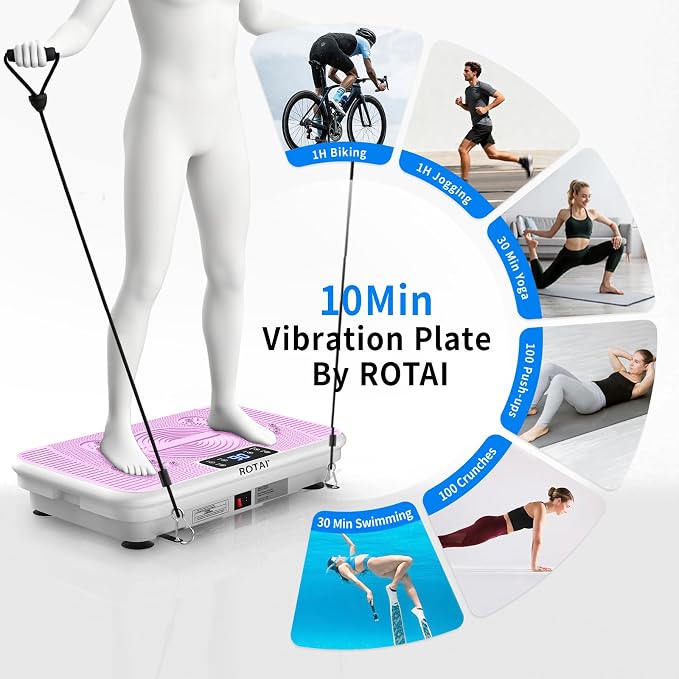 Plataforma vibratoria ROTAI rosa miniatura 3