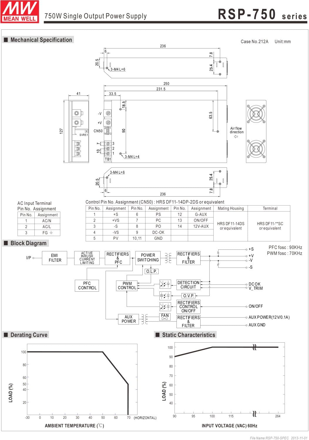 MEAN WELL original RSP-750-24 24V 31.3A meanwell RSP-750 24V 751.2W Single Output Power Supply